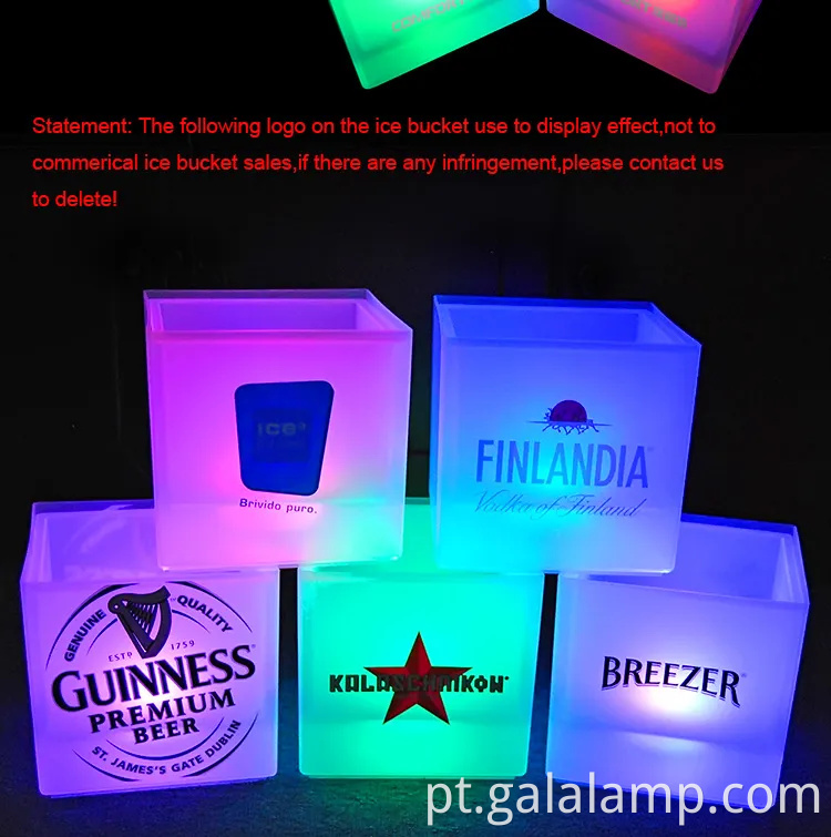 Balde de gelo LED de 3.5L elegante para cerveja e vinho